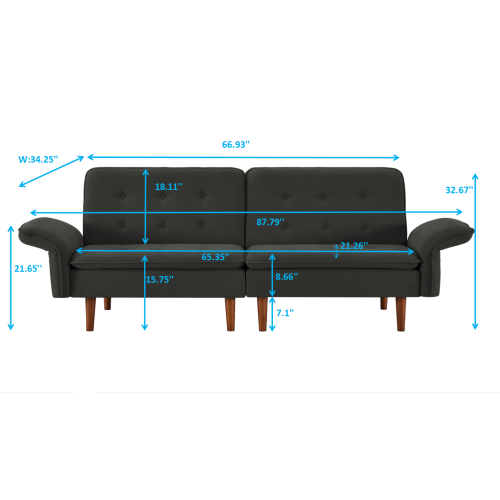 2045 Grey multifunctional sofa bed