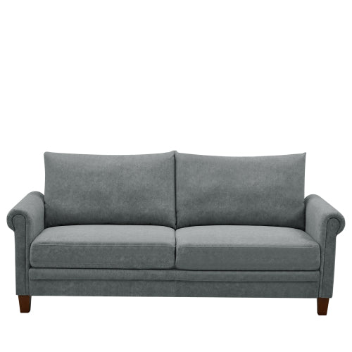 Grey Frosted Cat\'s Claw Three-Seater Fabric Sofa