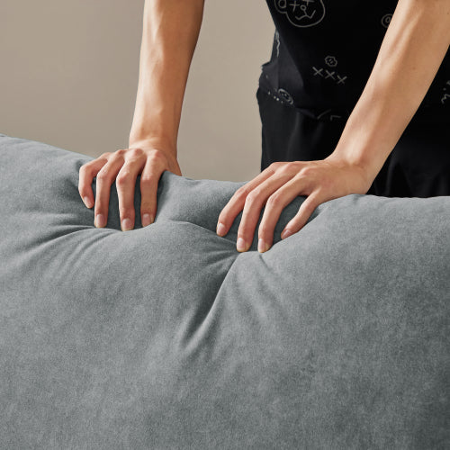 Grey Frosted Cat\'s Claw Three-Seater Fabric Sofa