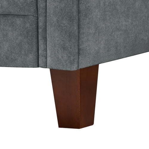 Grey Frosted Cat\'s Claw Three-Seater Fabric Sofa