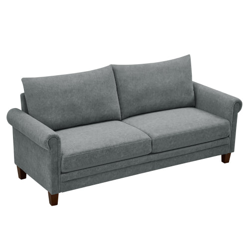Grey Frosted Cat\'s Claw Three-Seater Fabric Sofa