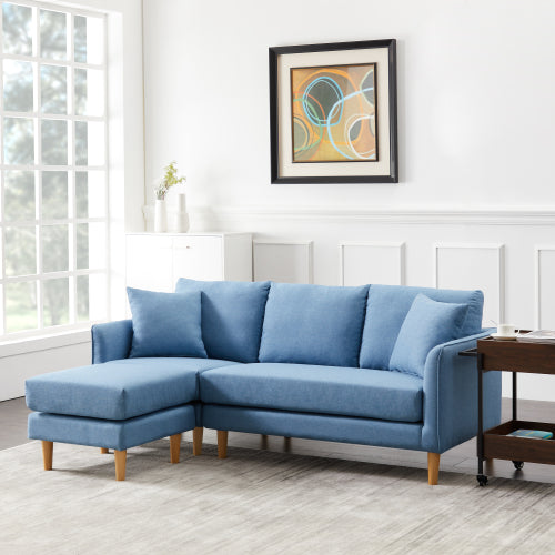 9165 Brown/Blue corner sofa