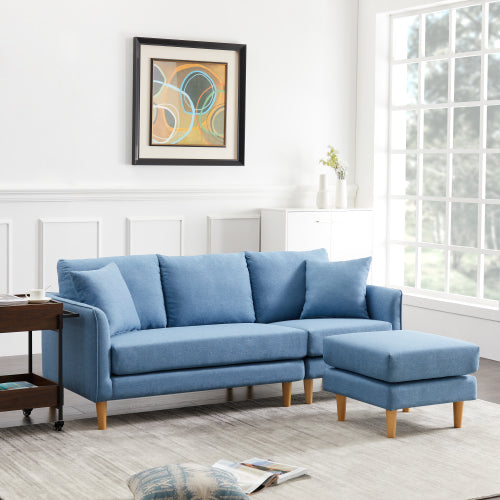 9165 Brown/Blue corner sofa