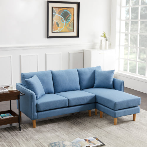 9165 Brown/Blue corner sofa