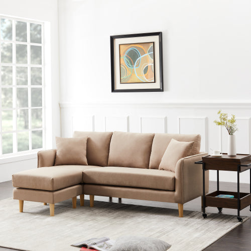 9165 Brown/Blue corner sofa