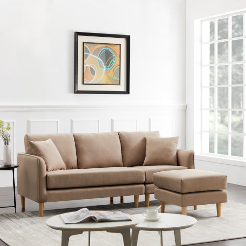 9165 Brown/Blue corner sofa