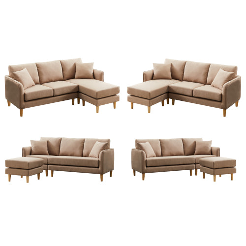 9165 Brown/Blue corner sofa