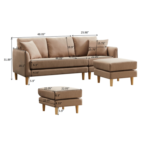 9165 Brown/Blue corner sofa