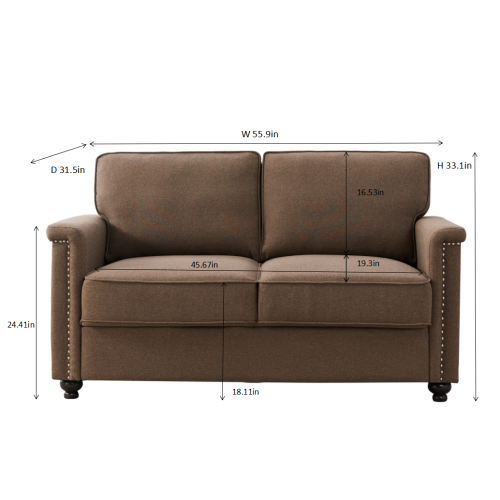 8113 2P seater brown/grey sofa