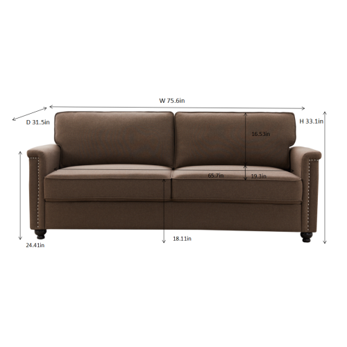 8113 3P seater brown sofa