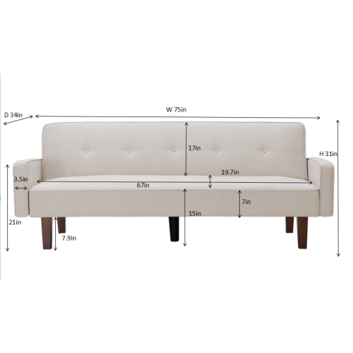 8170 Beige Sofa Bed