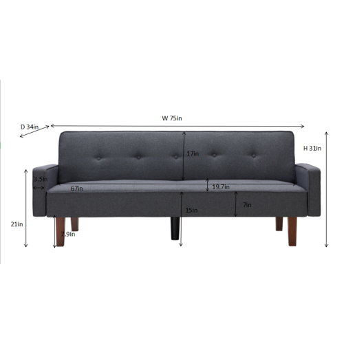 8170 Dark Gray Sofa Bed