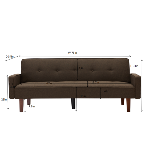 8170 Brown Sofa Bed