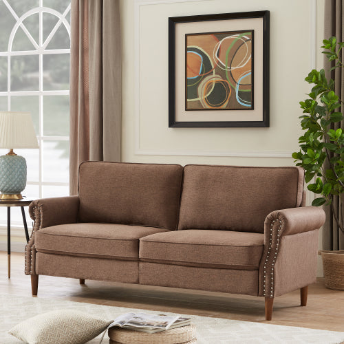 8122 3P-SEATER brown sofa