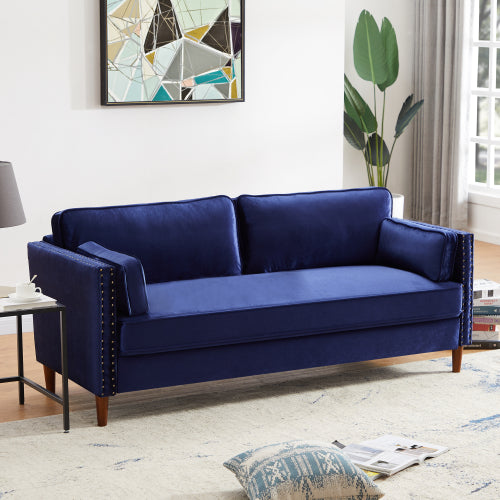 8120 3P-SEATER black/blue sofa