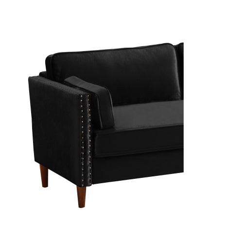 8120 3P-SEATER black/blue sofa