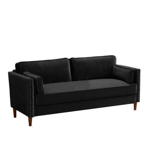 8120 3P-SEATER black/blue sofa