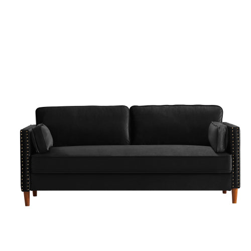 8120 3P-SEATER black/blue sofa
