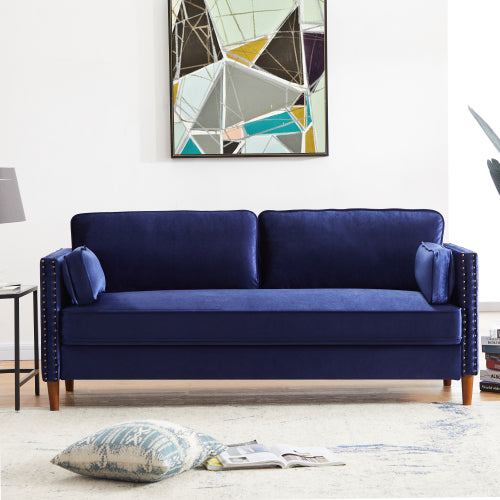 8120 3P-SEATER black/blue sofa