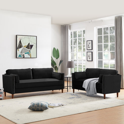 8120 2P+3P Living room black/blue sofa