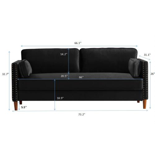 8120 2P+3P Living room black/blue sofa