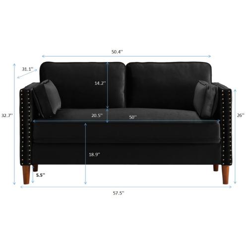 8120 2P+3P Living room black/blue sofa