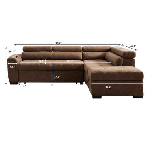 9182 BN Corner broaching sofa + storage