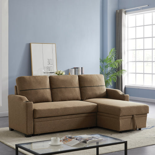 9191 Brown broaching storage sofa