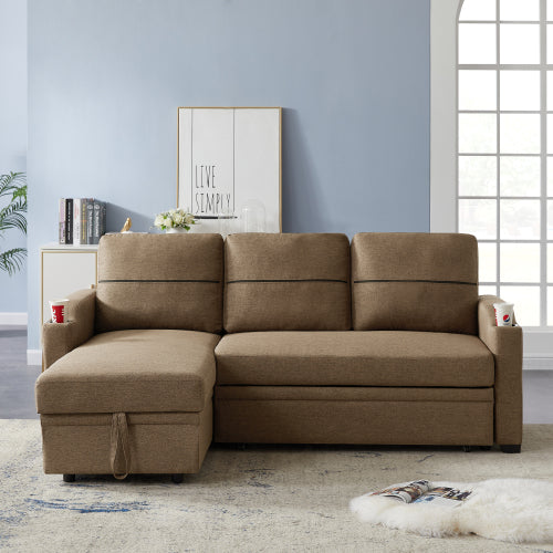 9191 Brown broaching storage sofa