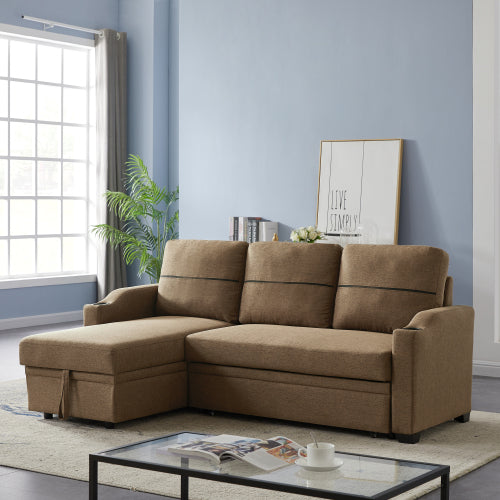 9191 Brown broaching storage sofa