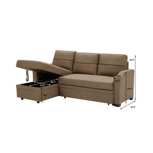 9191 Brown broaching storage sofa