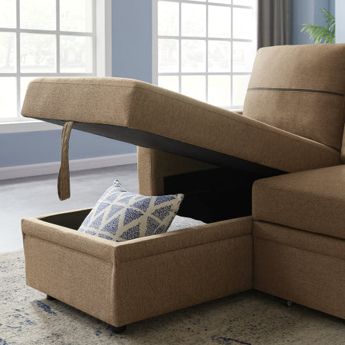 9191 Brown broaching storage sofa