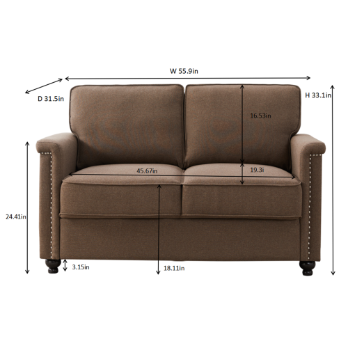 8113 2+3 Living room brown/grey sofa