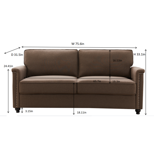 8113 2+3 Living room brown/grey sofa