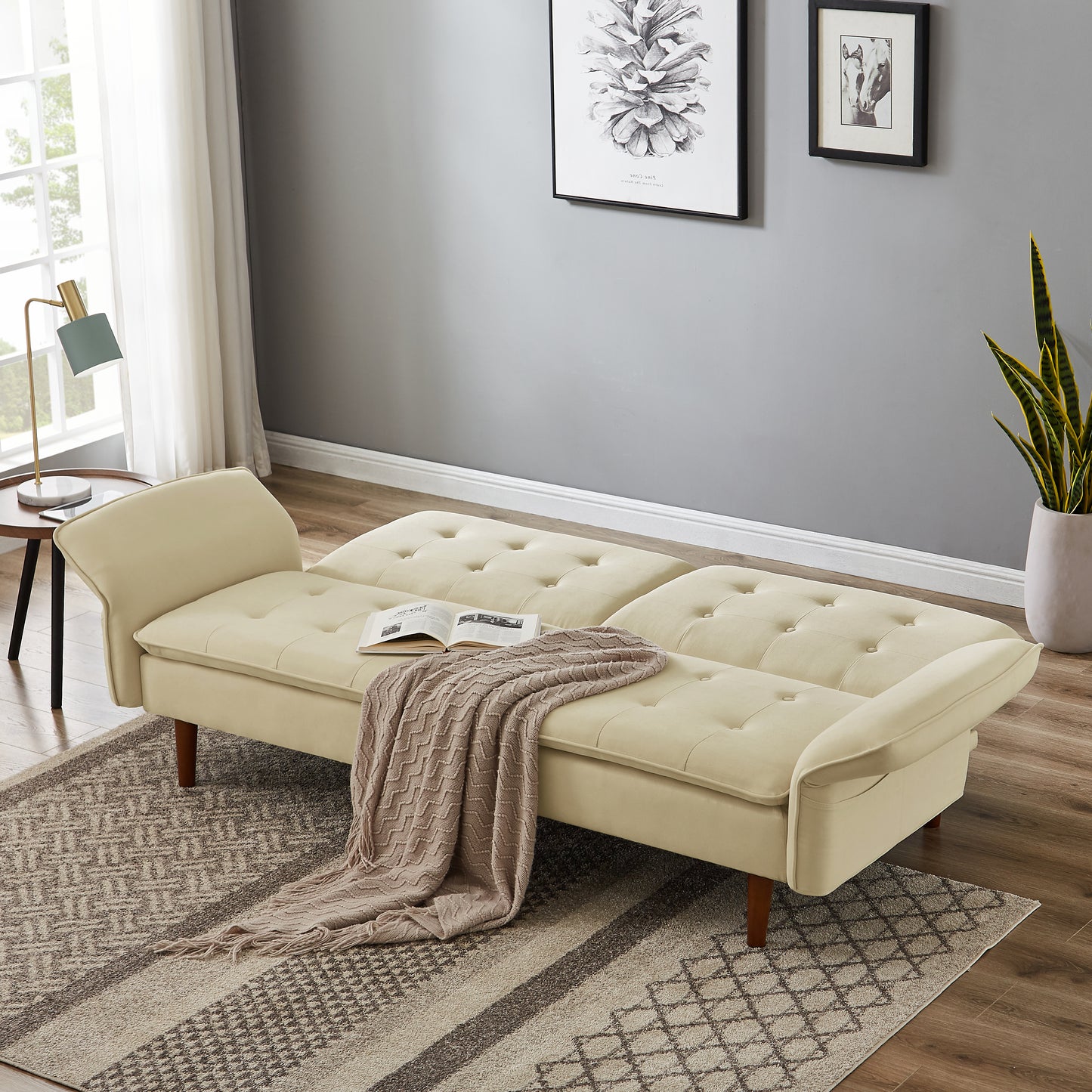 2045 Beige multifunctional sofa bed