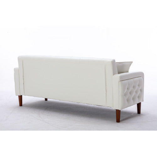 2047 Ivory PU leather sofa bed