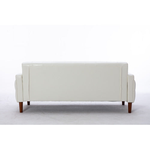 2047 Ivory PU leather sofa bed