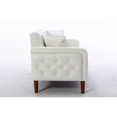 2047 Ivory PU leather sofa bed