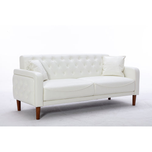 2047 Ivory PU leather sofa bed