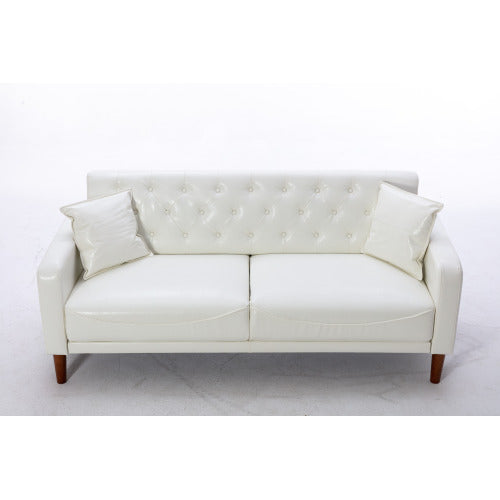 2047 Ivory PU leather sofa bed