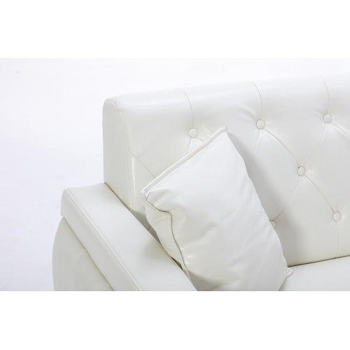 2047 Ivory PU leather sofa bed