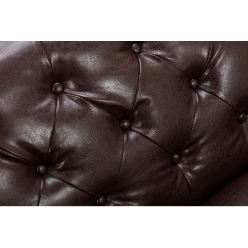 2047 Brown PU Leather Sofa