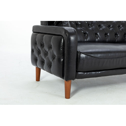 2047 Black PU leather sofa