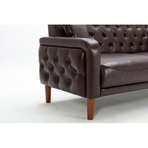 2047 Brown PU Leather Sofa