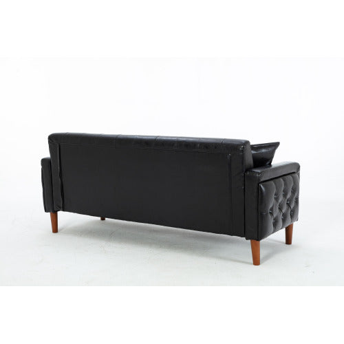 2047 Black PU leather sofa