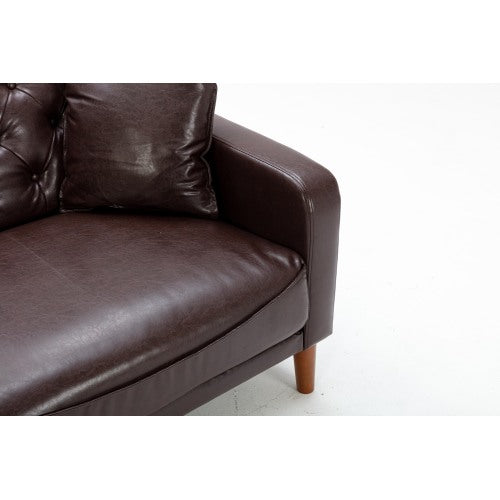 2047 Brown PU Leather Sofa