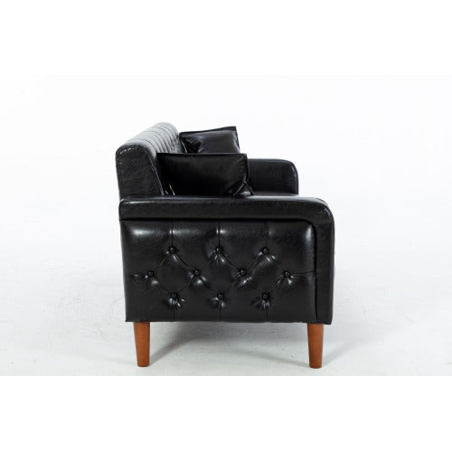 2047 Black PU leather sofa