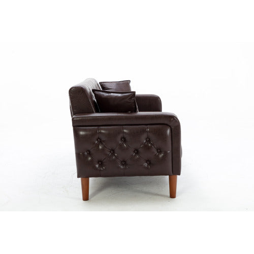 2047 Brown PU Leather Sofa