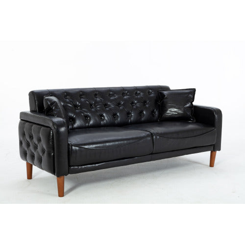 2047 Black PU leather sofa