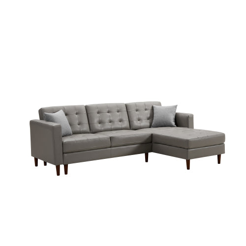 Dark Grey U-shaped sofa Tech PU Leather